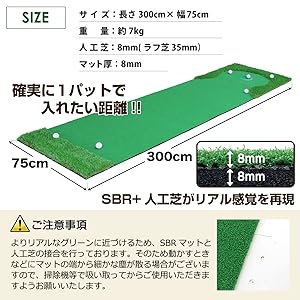 Amazon | GolfStyle パターマット 3m ゴルフ パター 練習 マット