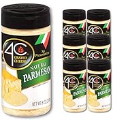 4C Grated Parmesan Cheese Cannisters, 6 Pack, All Natural Premium, No Preservatives, Perfect for ...