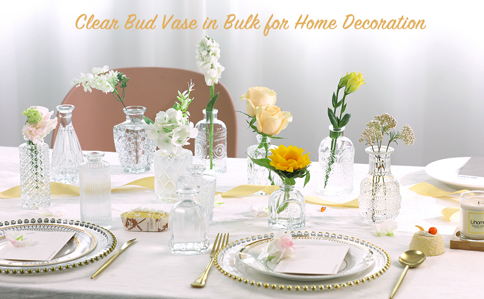 CUCUMI Glass Bud Vases Set of 12, Small ... 11 CUCUMI