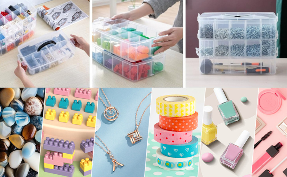 Storage Box with 50 Adjustable Compartments