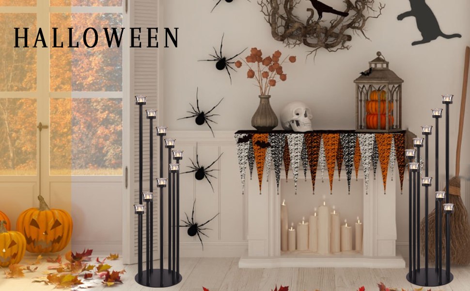tall candle holders for fireplace