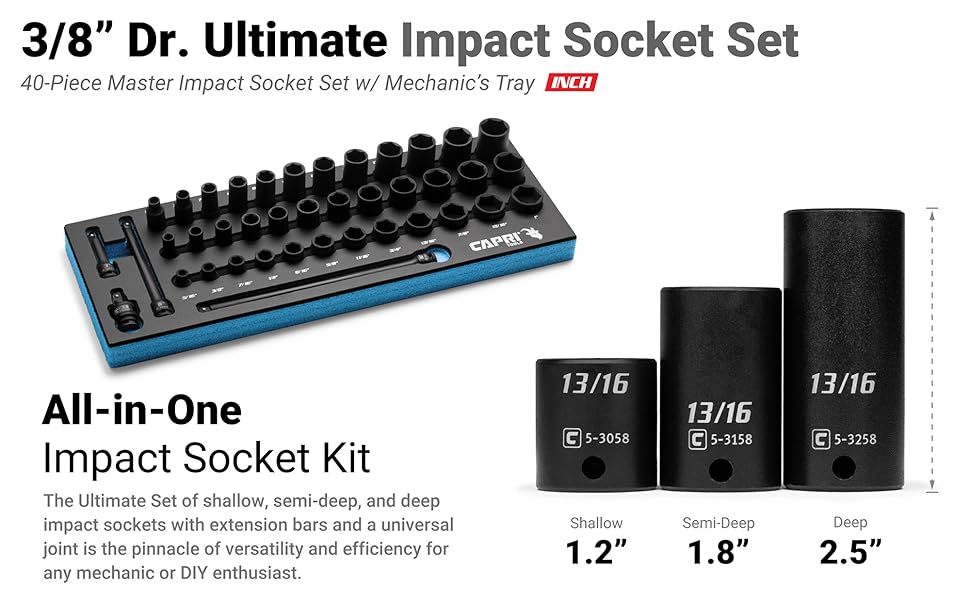 3/8″ Drive Ultimate Impact Socket Set