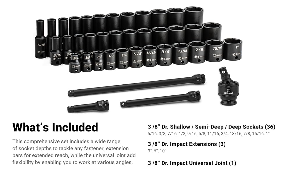 3/8″ Drive Ultimate Impact Socket Set