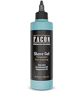Facón Transparent Shaving Gel for Men w/Aloe Vera, Cooling Menthol, Peppermint & Sandalwood Oil S...