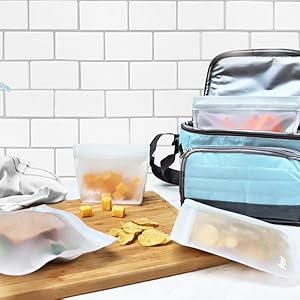 back to school or work lunches with (re)zip reusable leakproof food storage bags