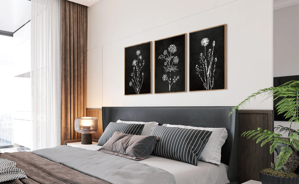 Floral Framed Canvas Wall Art Set