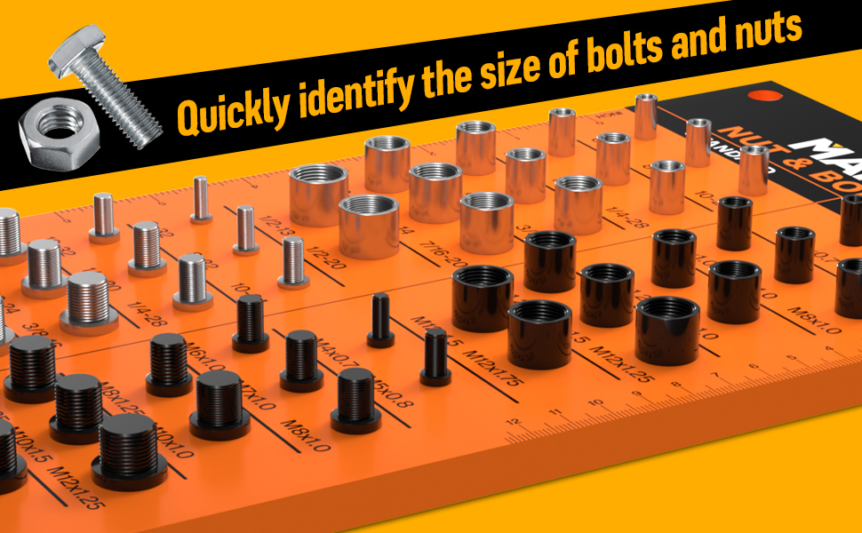 Thread Checker with AllMetal Board, Nut & Bolt Thread Checker, Bolt