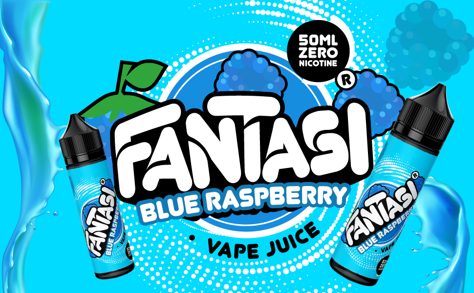 Fantasi Blue Raspberry Vape Juice E Liquid with No Nicotine Vape Juice