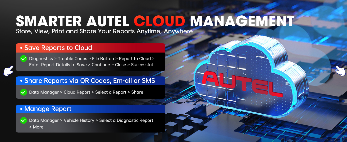 autel cloud report management diagnostics data share upload