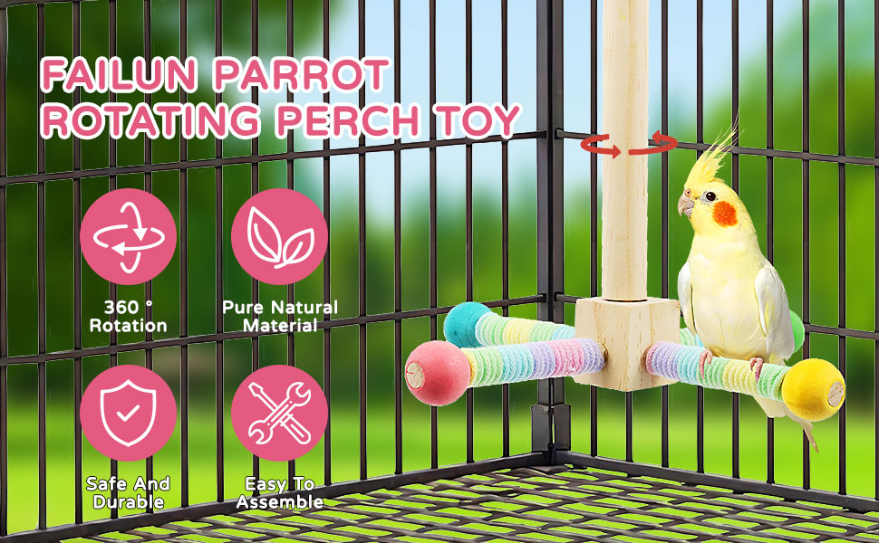 FAILUN PARROT ROTATING PERCH TOY