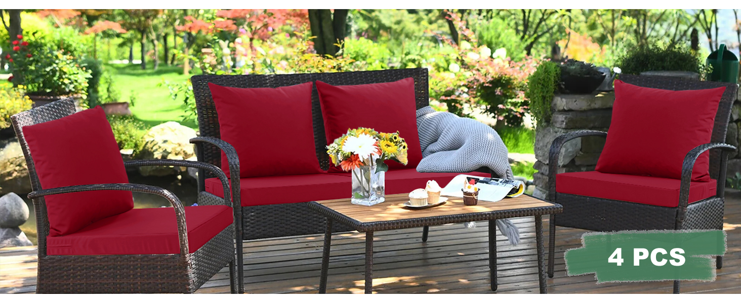 set of 4 outdoor chair cushions