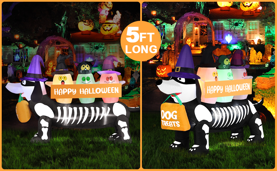 SURCVIO 5 FT Halloween Inflatables Outdoor Decorations