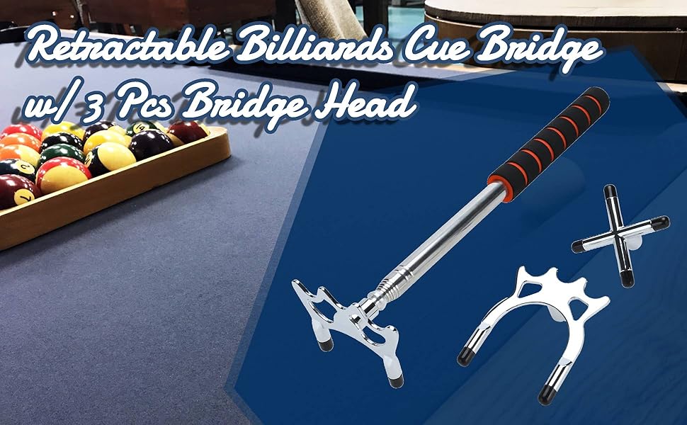 Retractable Billiard Cue Bridge Kit, Billiards Cue Stick Bridge with
