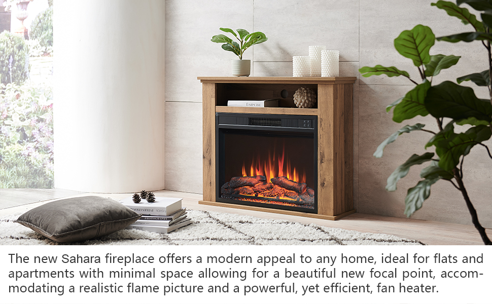 FlameKo Sahara Fireplace with 31" surround and Realistic Flame Effect