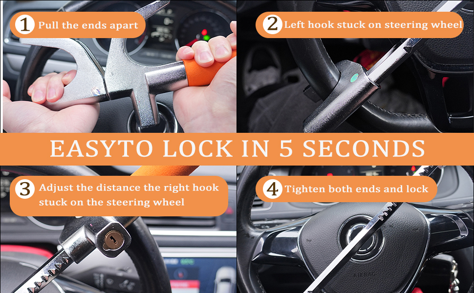 Car Steering Wheel Lock, YINGJEE The Anti Theft Device for Cars