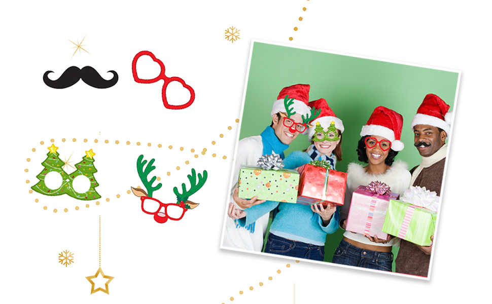 44pcs Christmas Glitter Party Props