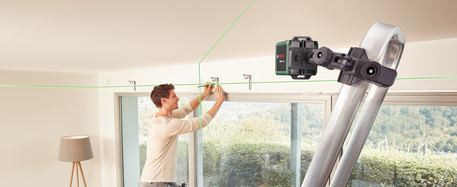 Bosch Cross line Laser Quigo Green with Universal clamp MM 2 (Green
