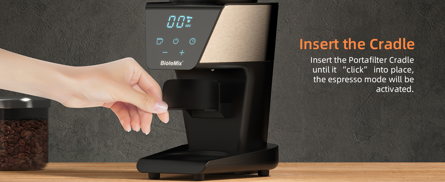 Conical Burr Coffee Grinder With Touchscreens Digital Timer Display