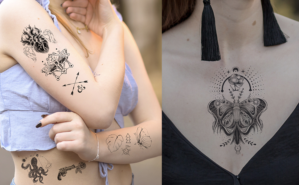 vintage myth tattoo designs butterfly animals rose hearts arrow tattoos gothic look real last long