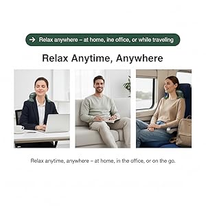 A person relaxing anywhere with the portable New HomeGoods N7 massager.
