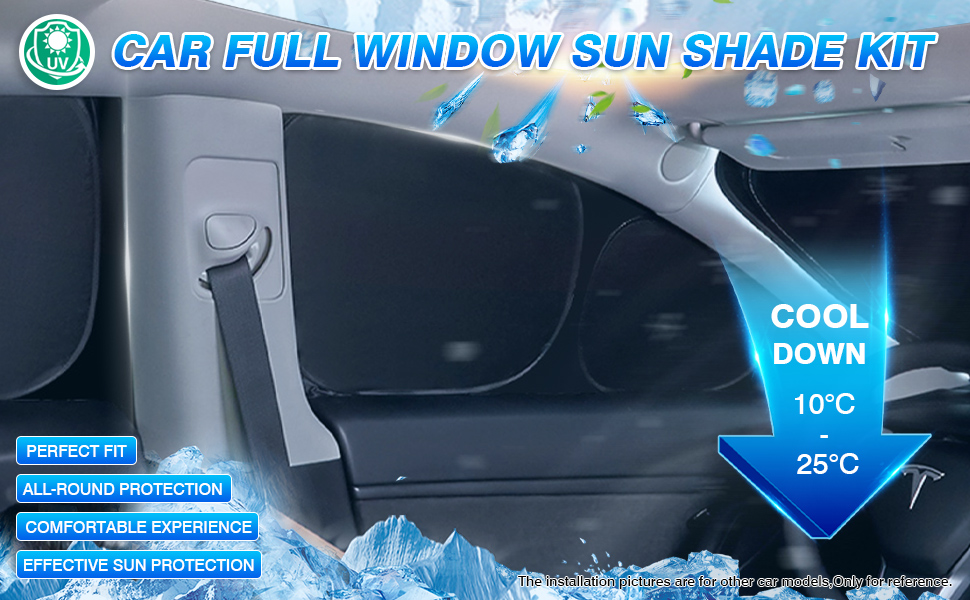 Canvcle Compatible with Windshield Sunshades Tesla Model Y