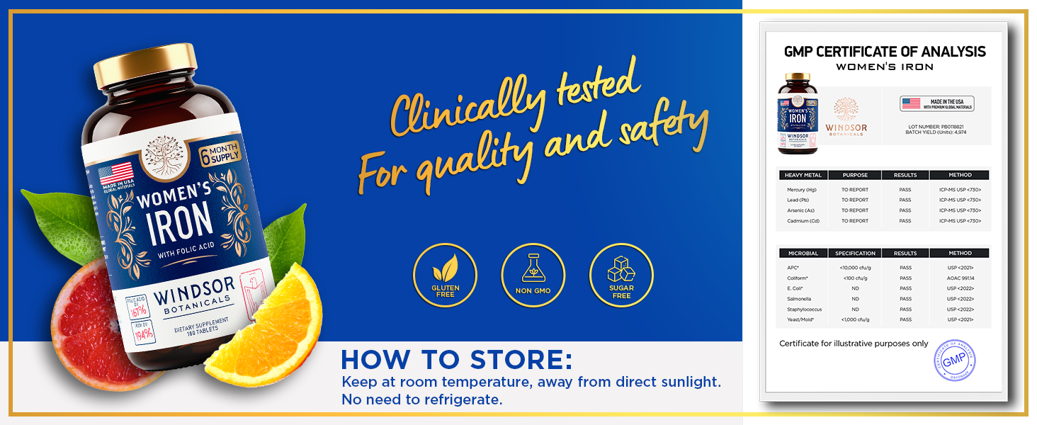 Windsor Botanicals Iron Tablets for Women