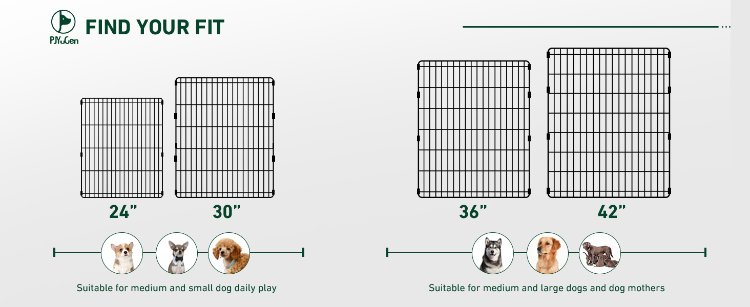 PJYuCien Dog Playpen Mesh Top Cover/Bottom Pad, Fits 8 Panels 24 Inch