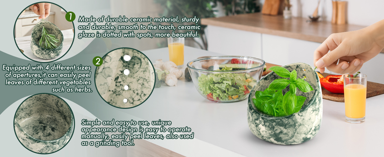 Pottery Herb Stripper Bowl