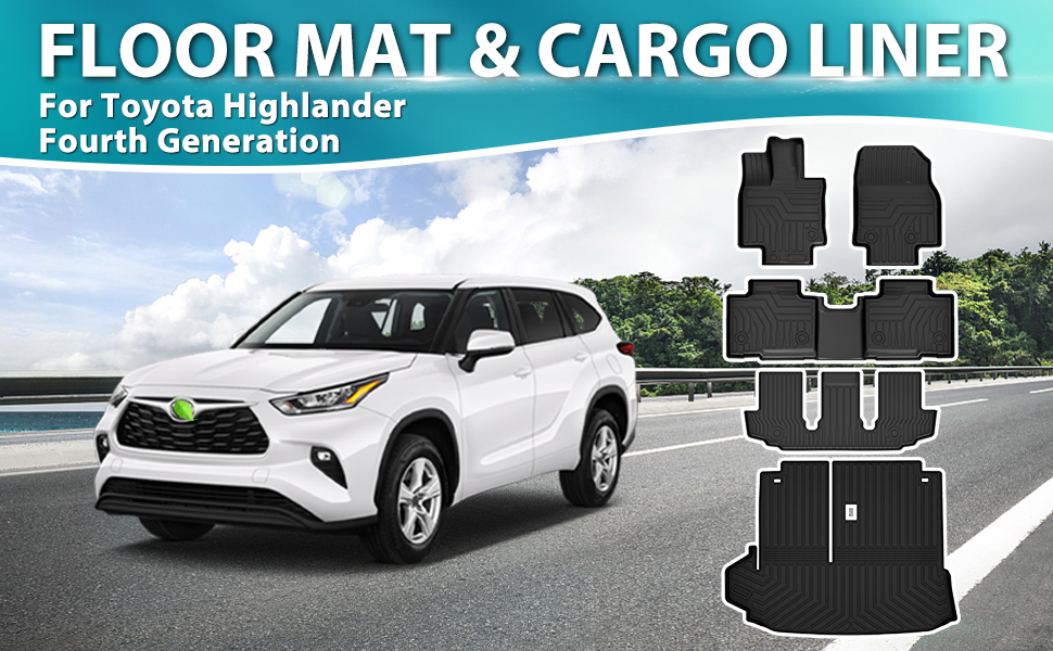 FIILINES Floor Mats & Cargo Liner Set Fit for 20202023 Toyota