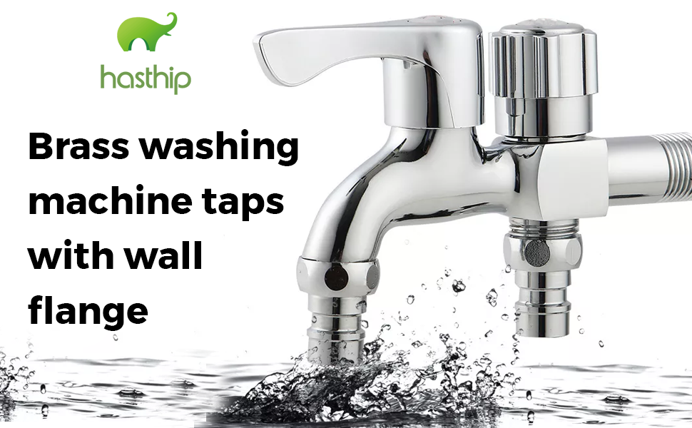 HASTHIP® 2 in 1 Brass Dual Tap for Washing Machine, Two Way Tap for