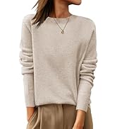 ANRABESS Womens 100% Wool Sweaters Crewneck Long Sleeve Work Business Casual Basic Sweater Tops 2...