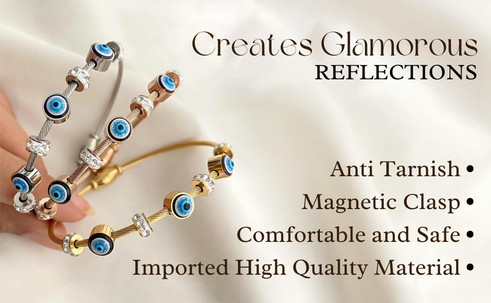 Anti tarnish bracelet available in 3 color silver,gold,rose gold