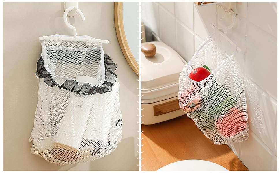 ORIJOYNA 4 Packs Home Mesh Laundry Bags Storage Containers