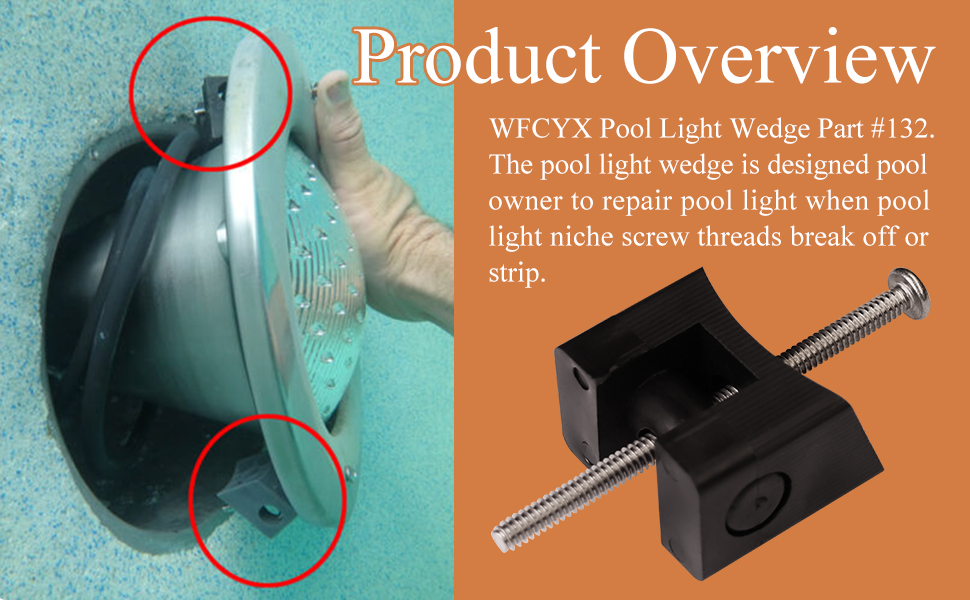 2 Pcs Pool Light Wedge Part 132, Swimming Pool Light Wedge