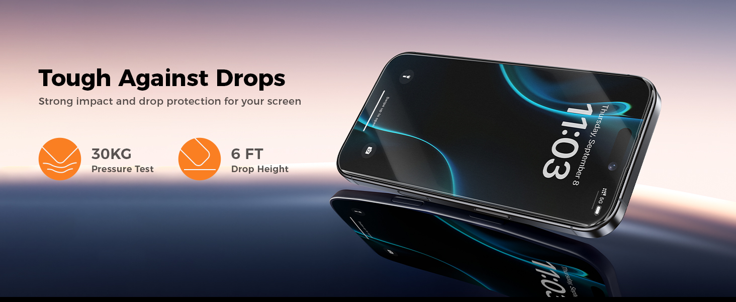 9H+ Hardness Tempered Glass for iPhone 17Pro max