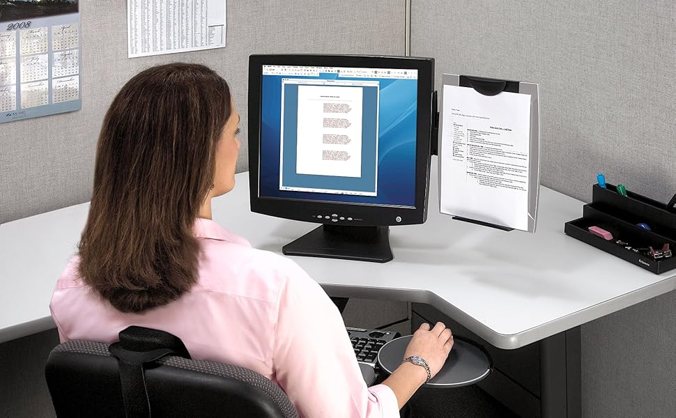 Fellowes(R) Office Suites Monitor Mount Copyholder, Black