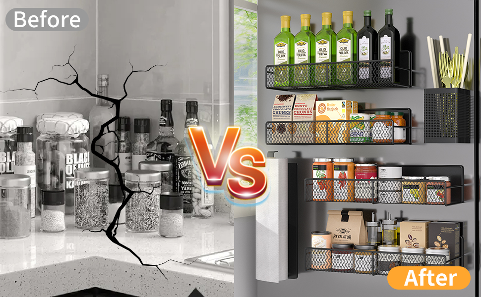 kitchen organizers storage,spice rack organizer,magnetic shelf for refrigerator,refrigerator shelf
