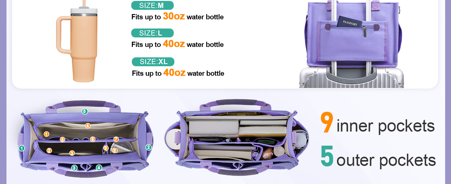 tote bag with compartments