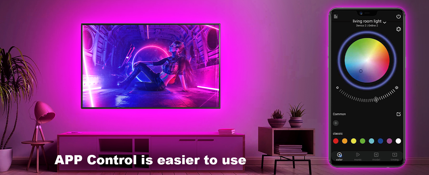 BDFFLY TV LED Backlight Kit HDMI with Sync Box, 16.4ft TV LED Lights