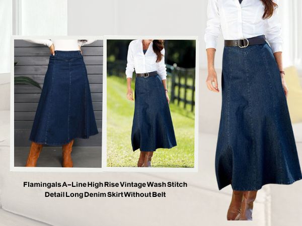 Amazon.com: Flamingals A-Line High Rise Vintage Wash Stitch