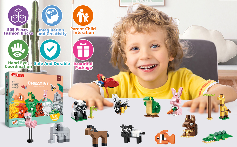 WINGIFT 13 in 1 Pre Filled Animal Building Blocks Set13