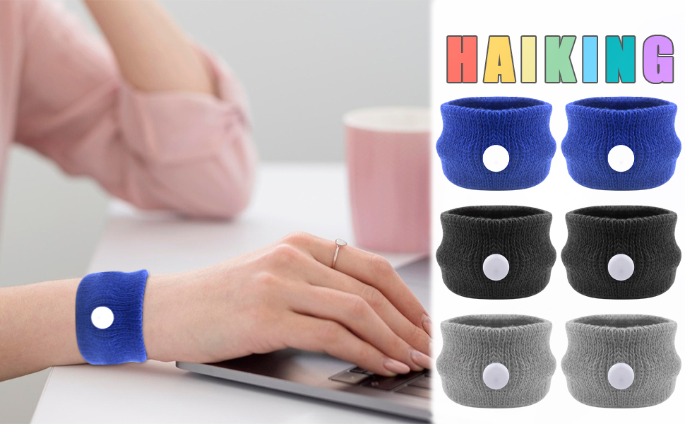 Motion Sickness Wristbands, 3 Pairs Travel Sickness Bracelet for Car