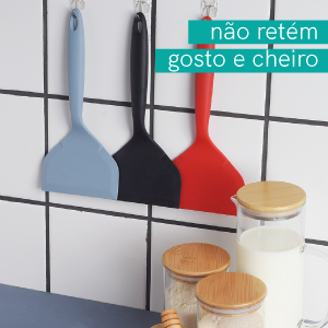 Oikos - espátula larga de silicone - vermelho