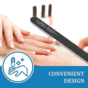 ForPro Foam Boards, Black, 100/180 Grit, Double-Sided Manicure Nail Files,
