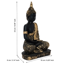 Black and Golden Meditating Lord Buddha Handcrafted Decorative Showpiece