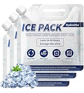 Hydro2Go Reusable Ice Packs for Cooler - Long Lasting Cold Freezer Packs for Coolers Lunch Bags w...