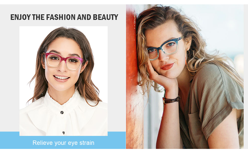 Stylish Designer Reading Glasses for Women, Blue Light