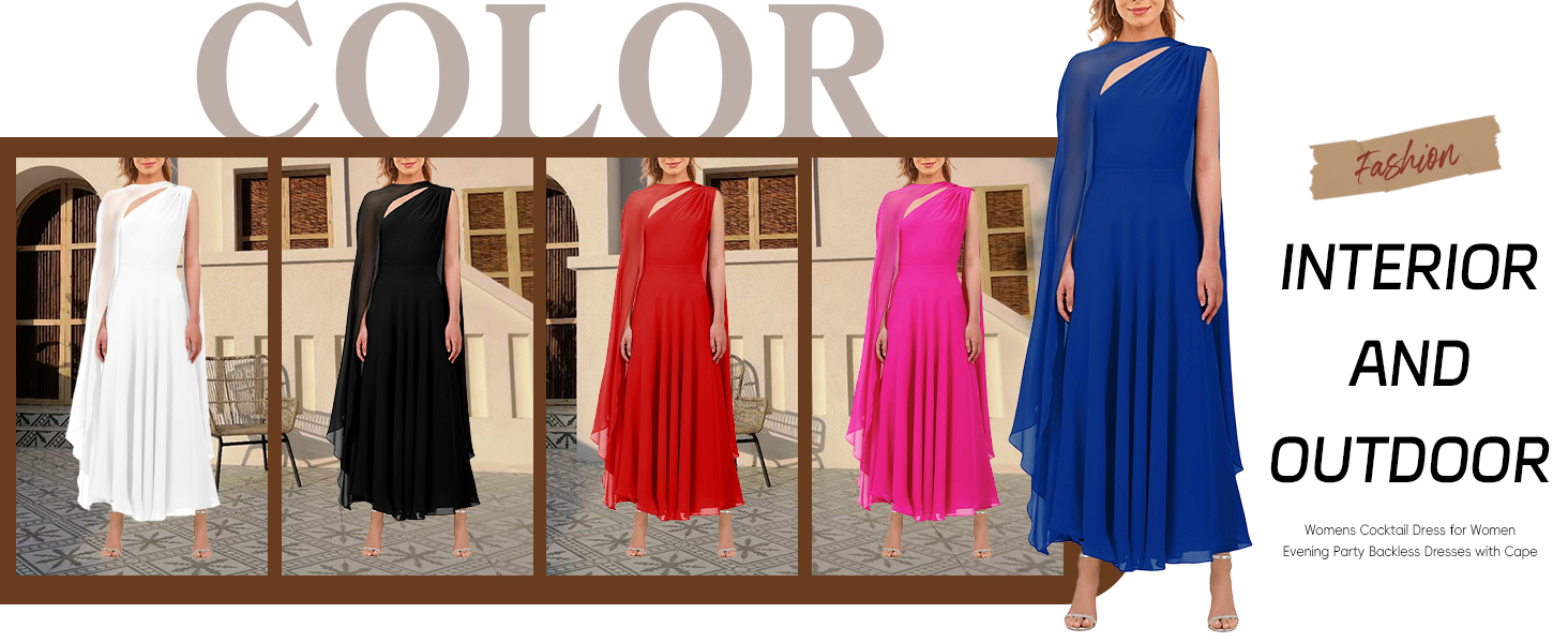 Womens One Shoulder Cape Sleeve Evening Cocktail Party Wedding Dresses