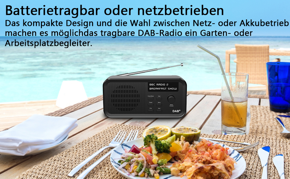 Pinci DAB/DAB+ Digitalradio und FM-Radio, tragbares Digitalradio mit ...