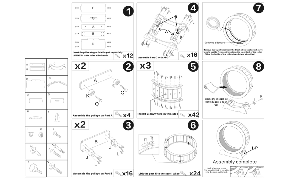 Cat Exercise Wheel for Indoor Cats, Inside Diameter 39.37" Large Cat Running Wheels, Easy